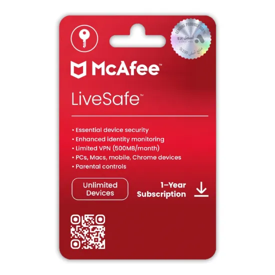 McAfee LiveSafe - Unlimited Devices for 1 Year McAfee LiveSafe - Unlimited Devices for 1 Year